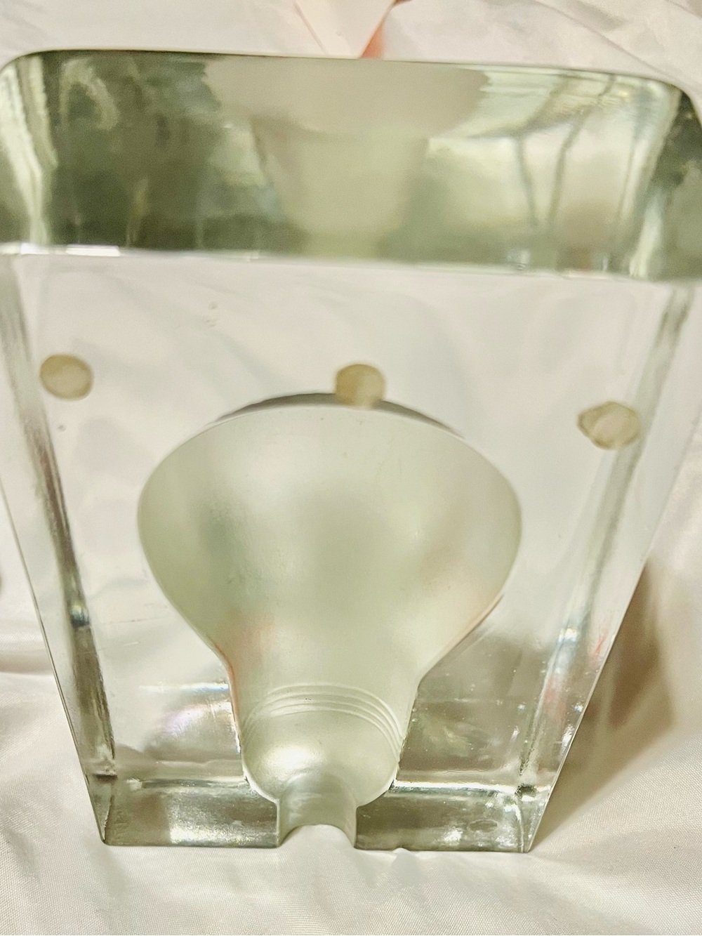 VTG GLASS DESIGN LIGHT BULB PAPERWEIGHT/ BOOKEND DESK DECOR